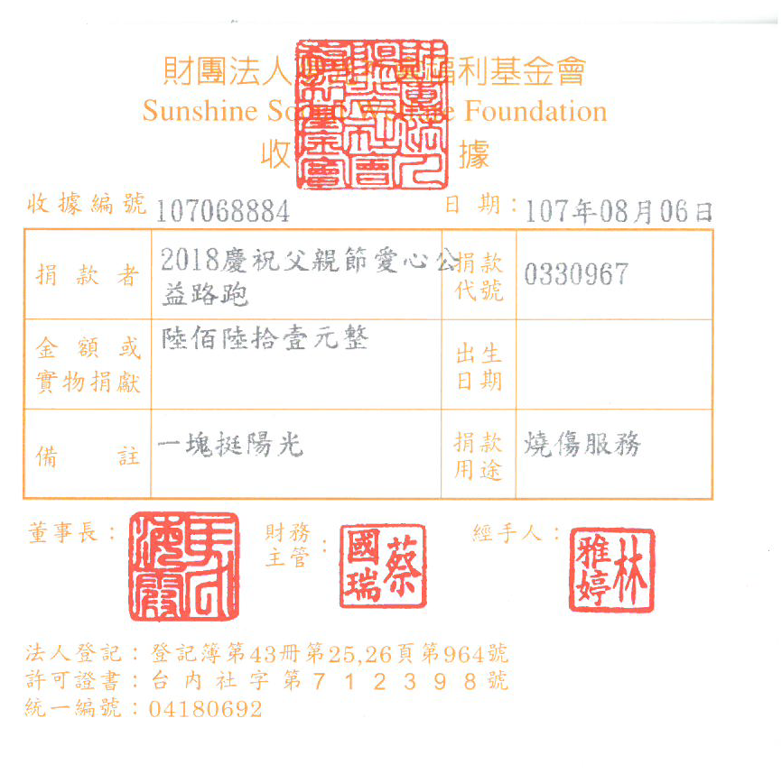 2018慶祝父親節愛心公益路跑